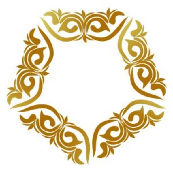 gold circle fram design clipart