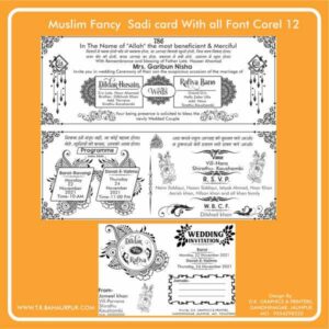Hindi english muslim wedding Card cdr file