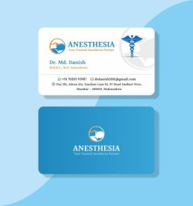 ANESTHESIA visiting card