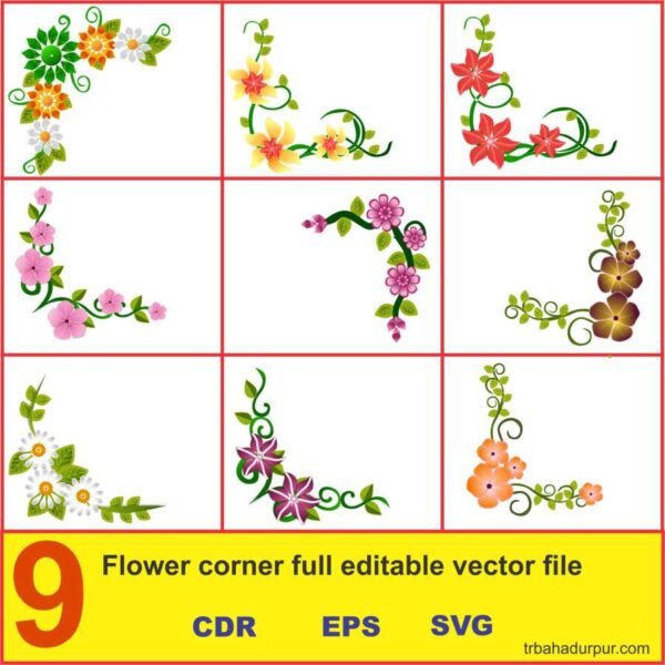 flower corner design image