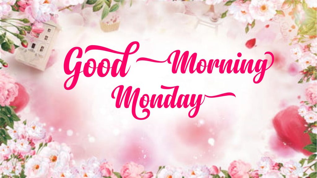 good morning monday on pink background