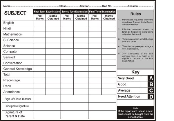 School Progress Report card cdr file - Image 2