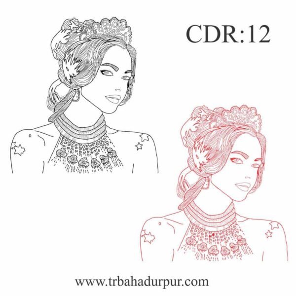 Girl illustration design cdr file