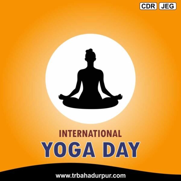 Happy yoga Day clipart cdr file