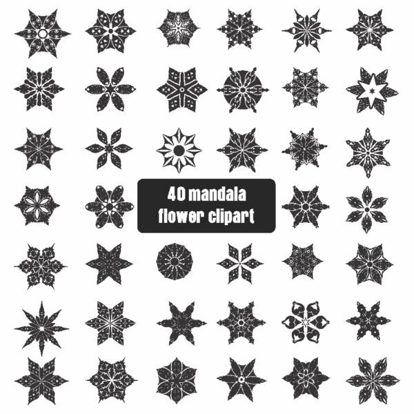 40 mandala flower clipart stock clipart cdr file download