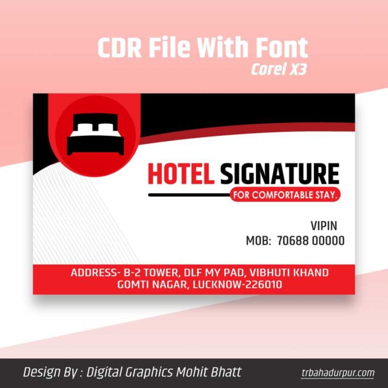 Hotel Visiting Card Design | Restaurant Business Card CDR File