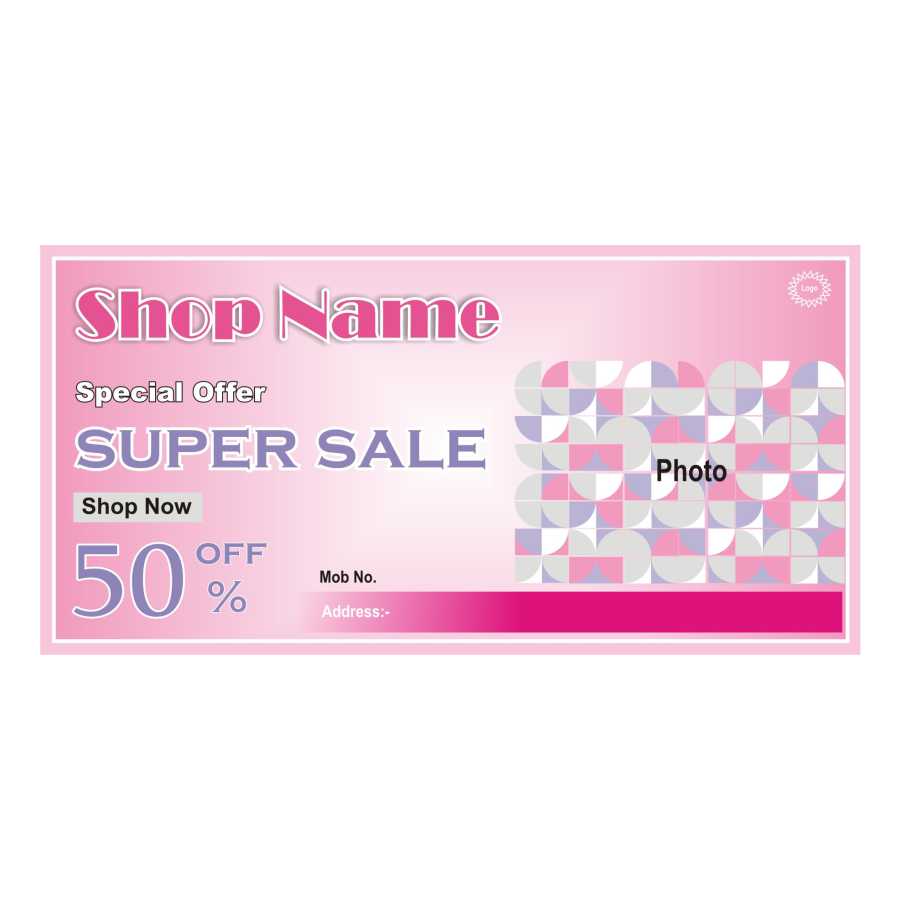 Super Sale Offer Flex In Pink Background