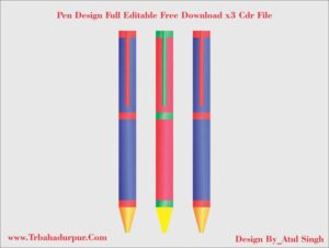 Pen Design Full Editable Free Download x3 Cdr File