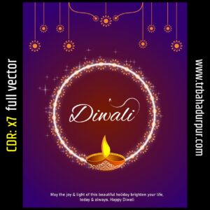 diwali design with blue background