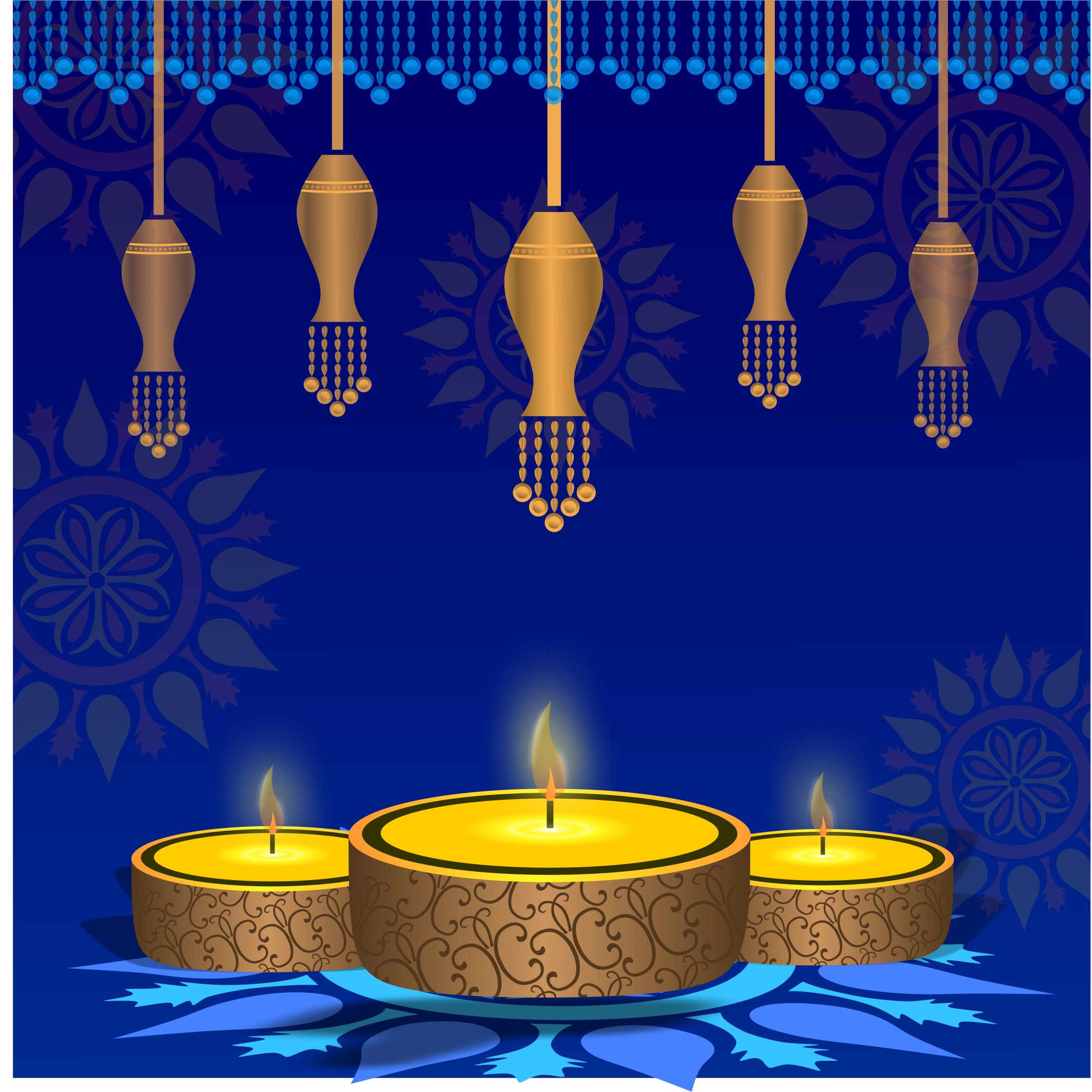 Diwali design cdr file with blue background - TR BAHADURPUR