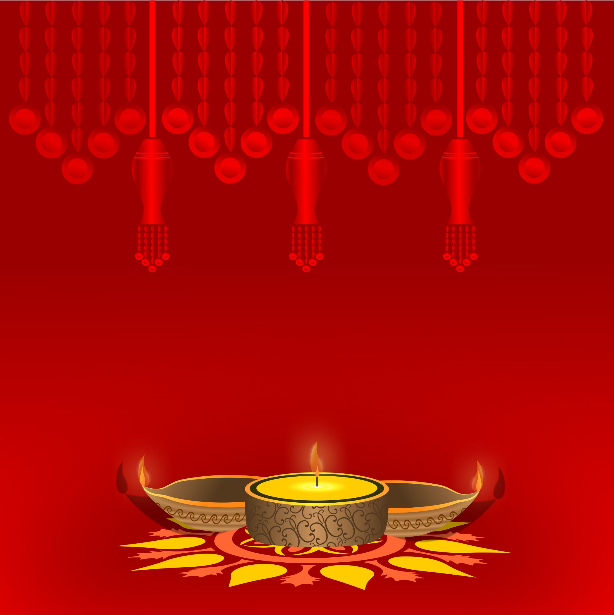 Diwali post design with diya vector - TR BAHADURPUR