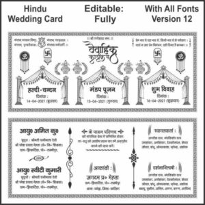 Fancy Hindu Wedding Shadi Card Design