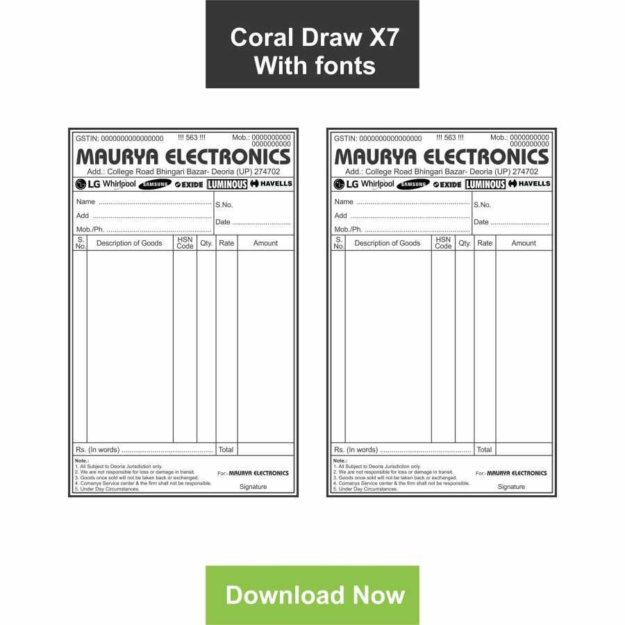 MAURYA ELECTRONICS BILL BOOKS