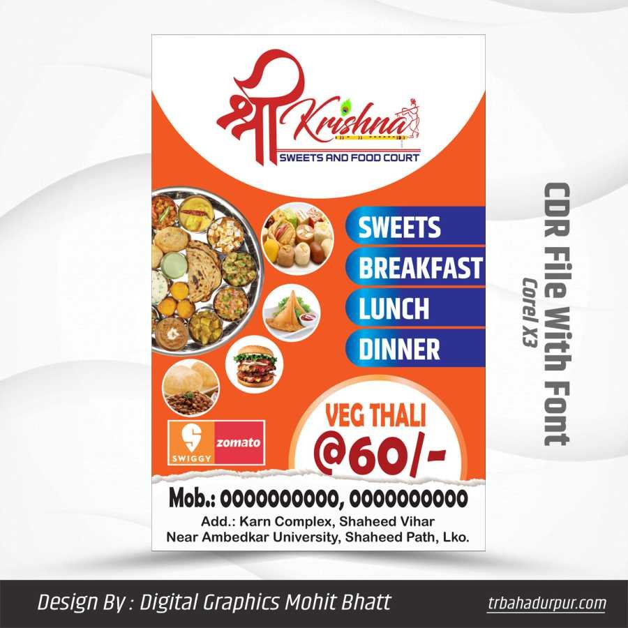 MD Nadeem on X: New Sweets Corner Shop flex Banner Design for Corel Draw  x3  via @  / X