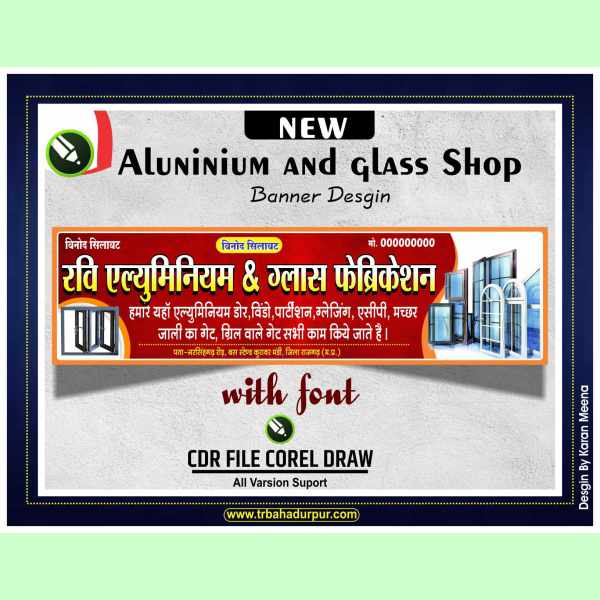 Aluninium and glass Shop Banner Desgin
