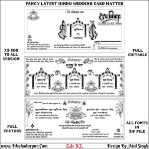 Fancy Wedding Card Design For Hindu Cdr File X3 To All