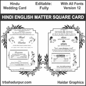 Hindu Wedding Card English Hindi Matter 2023