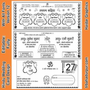 Fancy Hindu best wedding Card Design Cdr