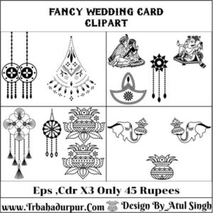 Fancy Wedding Card Clipart X3 Cdr File