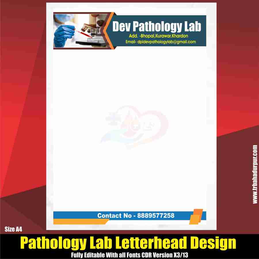 Pathology Lab Letterhead Design cdr File TR BAHADURPUR