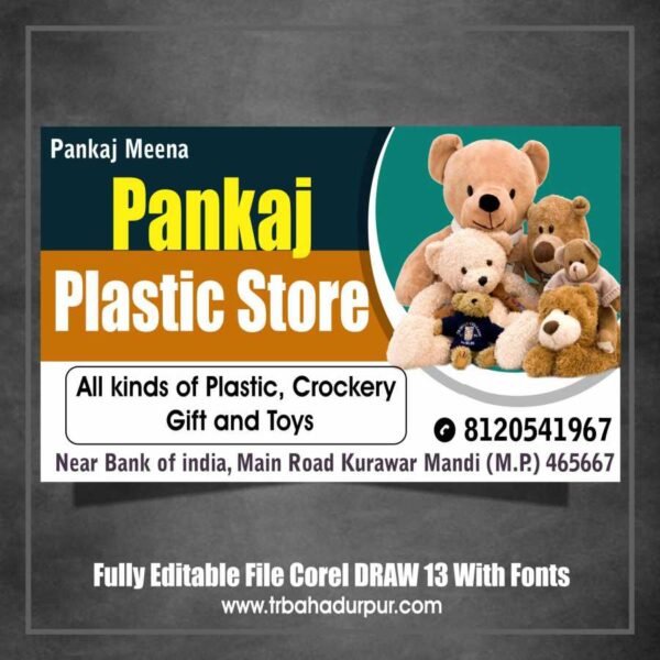 plastic shop visiting card