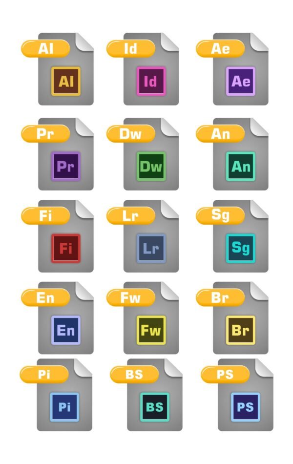 Adobe software icons