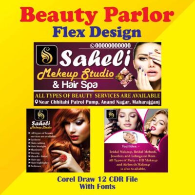 Beauty parlor Flex Design Corel Draw 12 Cdr File with Fonts