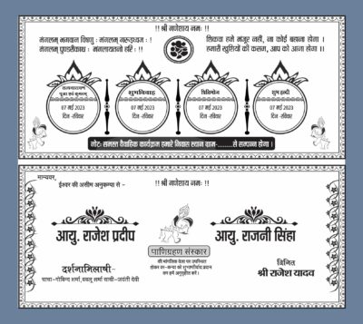 Hindi Shadi Card Matter CDR File I Hindu New Fency Design Wedding Card Matter 2023