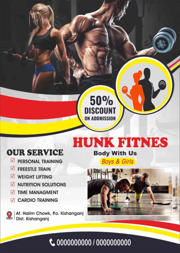 Gym Banner Flex Design Cdr File - Image 2