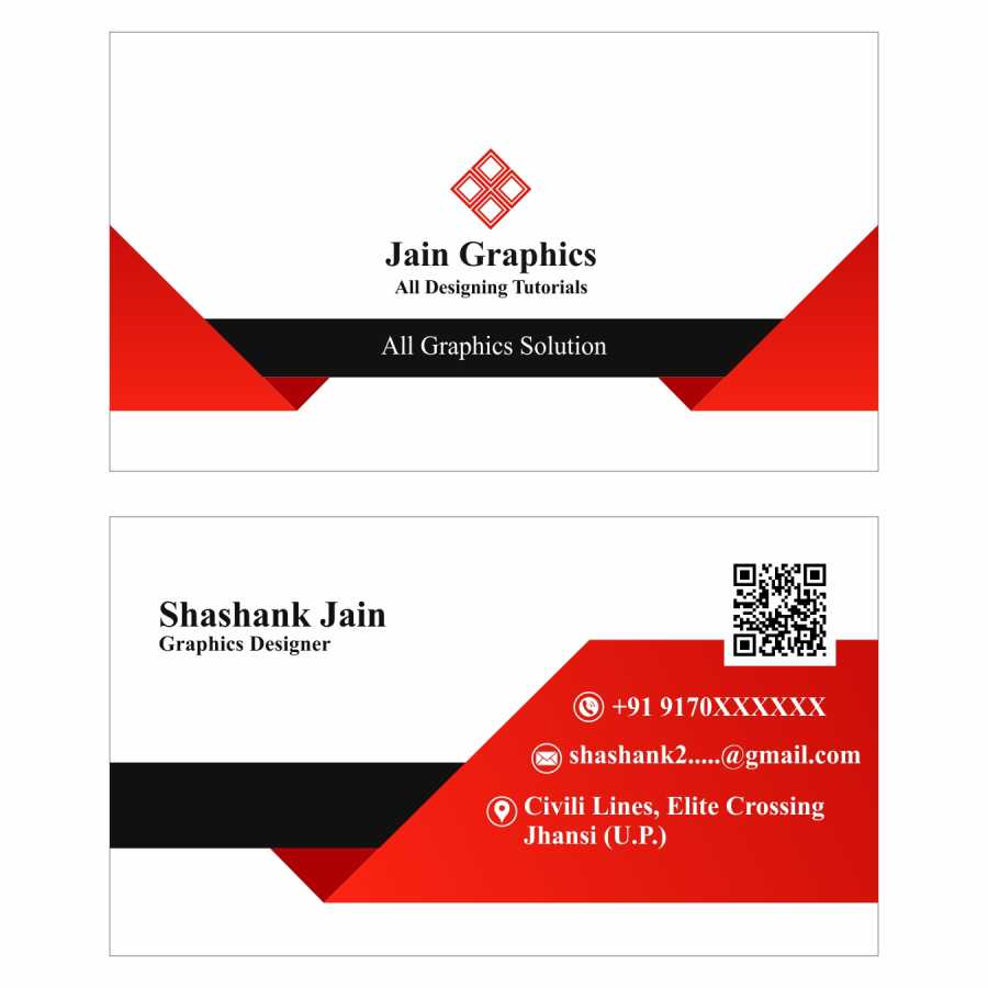 red business card template