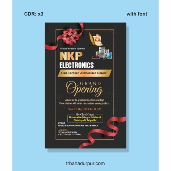 shop opening invitation card in english