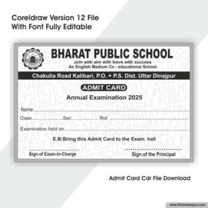 BHARAT PUBLIC SCHOOL ADMIT CARD