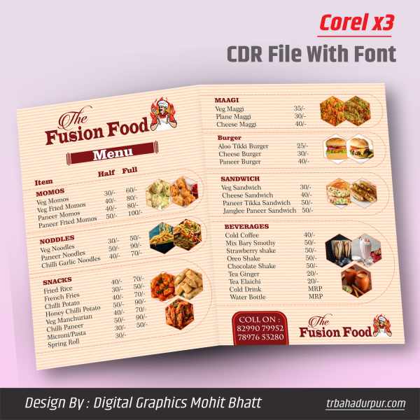 Fast Food menu card design