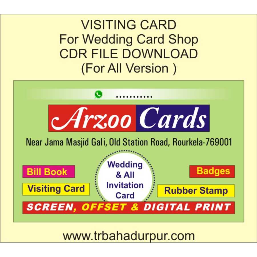 Visiting Card for Wedding Card Shop