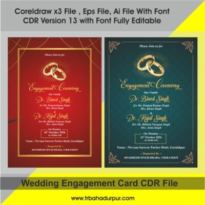 Wedding Engagement Card CDR File