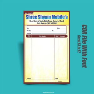 mobile shop bill book design1