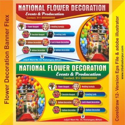 flower decoration banner design cdr file