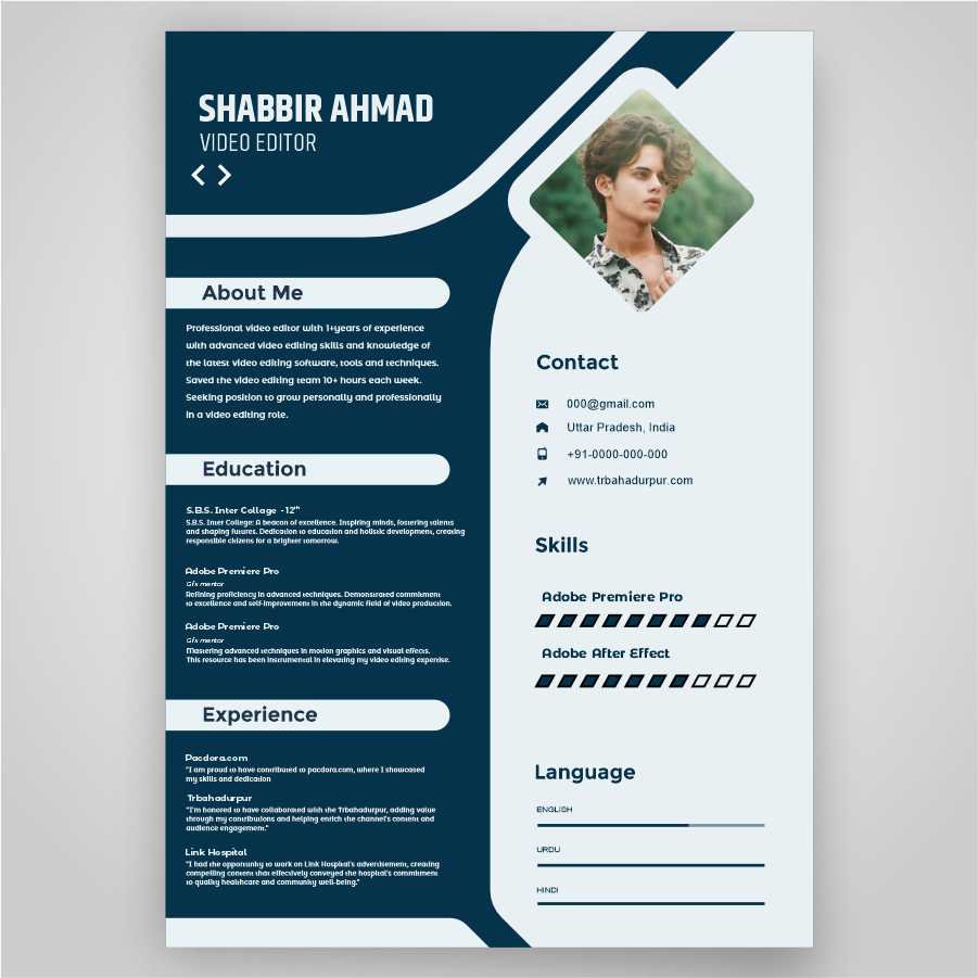 VIDEO EDITOR RESUME TEMPLATE VIDEO EDITOR RESUME TEMPLATE