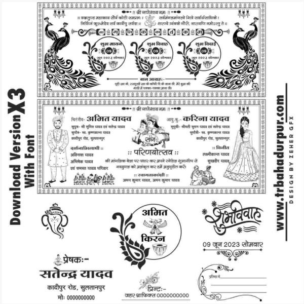 Fancy Hindu Sadi Card Design