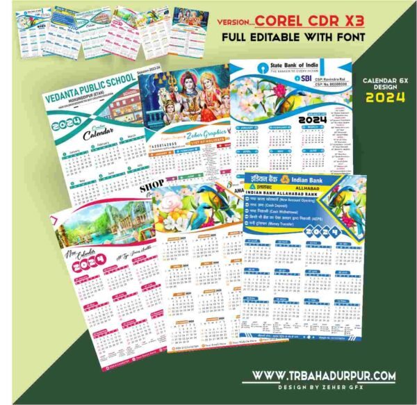 Calendar 2024 Design 6X combo