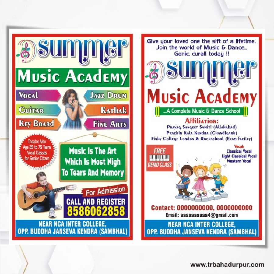 Music Academy Classes Flyer Design Cdr File