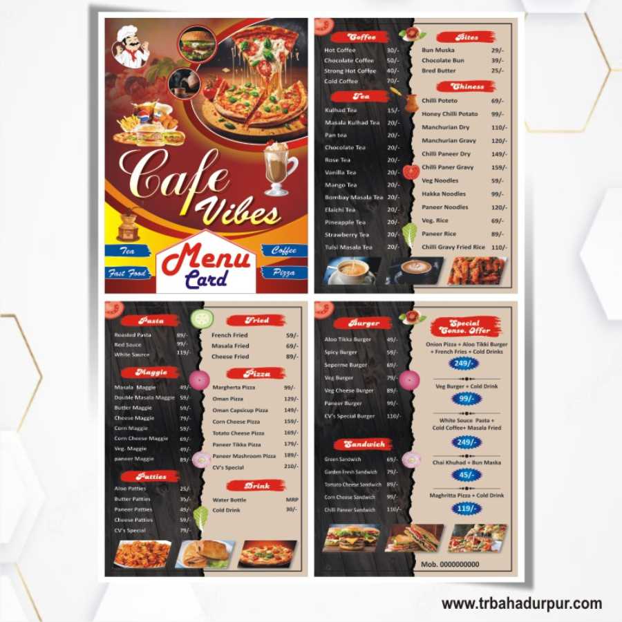 Fast Food Menu Card Design Cdr File