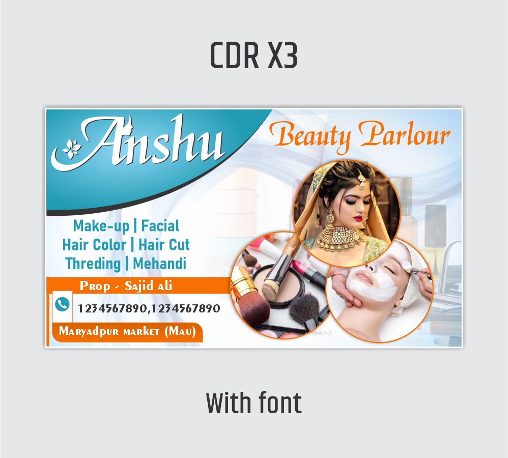 beauty parlour banner new best design cdr file