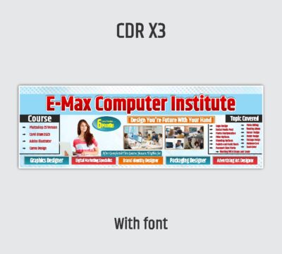 Computer Course flax banner design cdr file