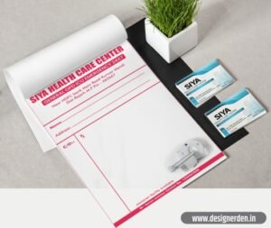 Health Center Bill Book & Visiting Card Design