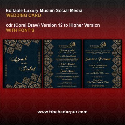 Editable Luxury Muslim Social Media Wedding Card