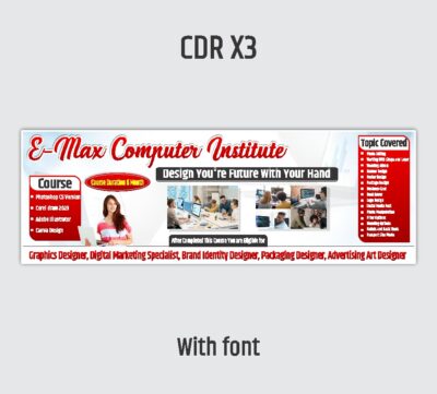 New design template computer Course flax banner cdr file