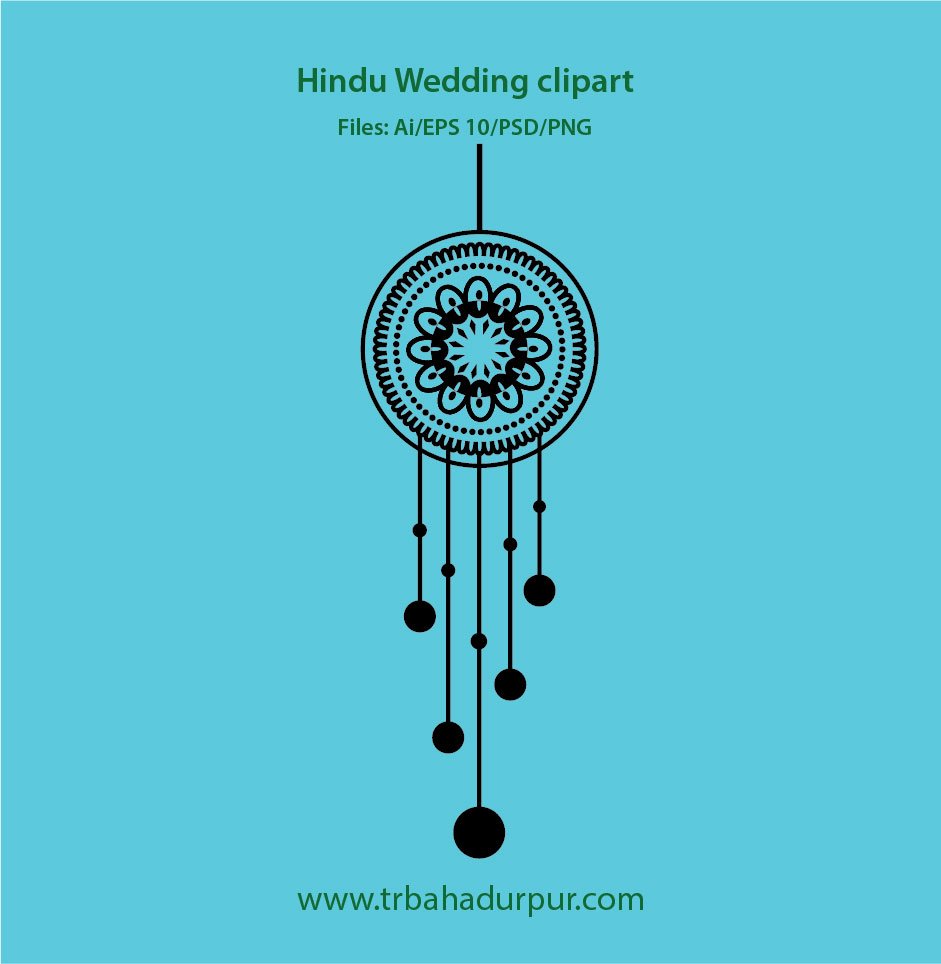 Hindu wedding clipart editable vector