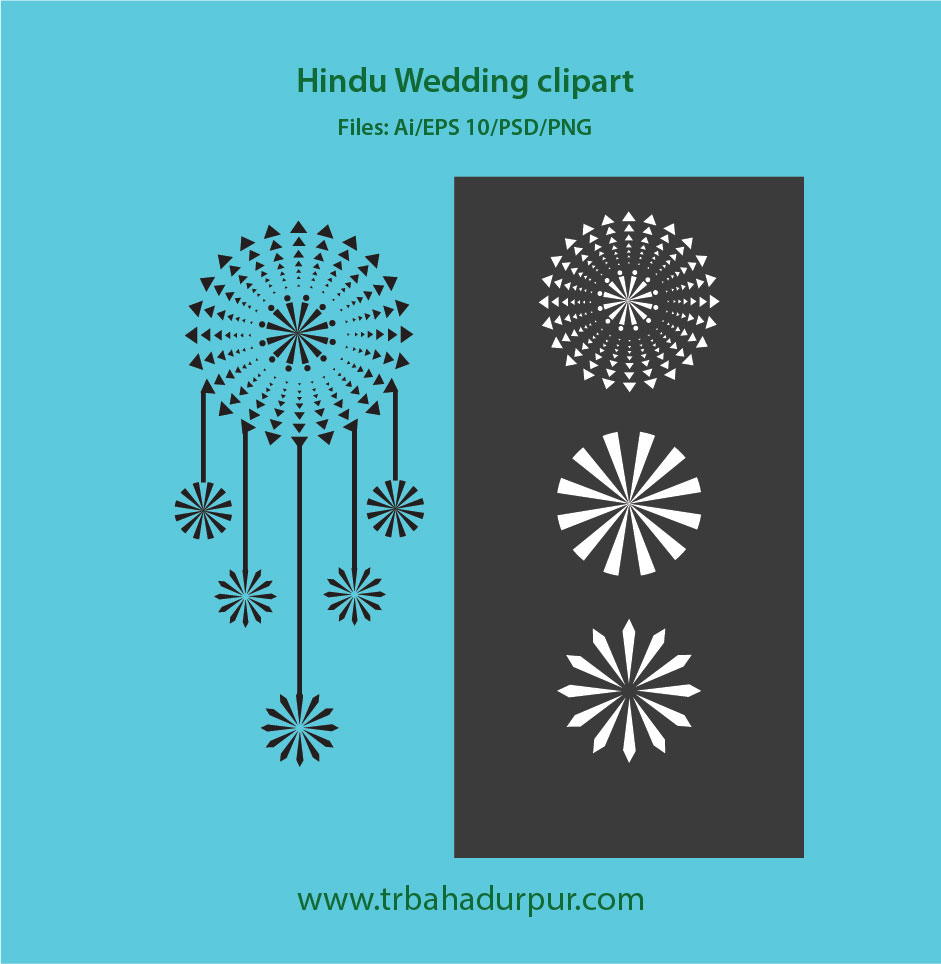 Hindu wedding clipart editable vector for card design