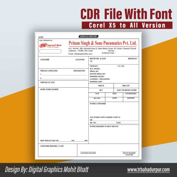 IT service report template CDR File Service Bill Book